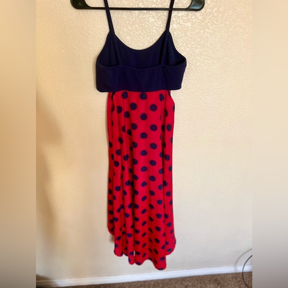 Navy Blue , Red skirting with Polka Dots Summer Dress - Picture 8 of 9